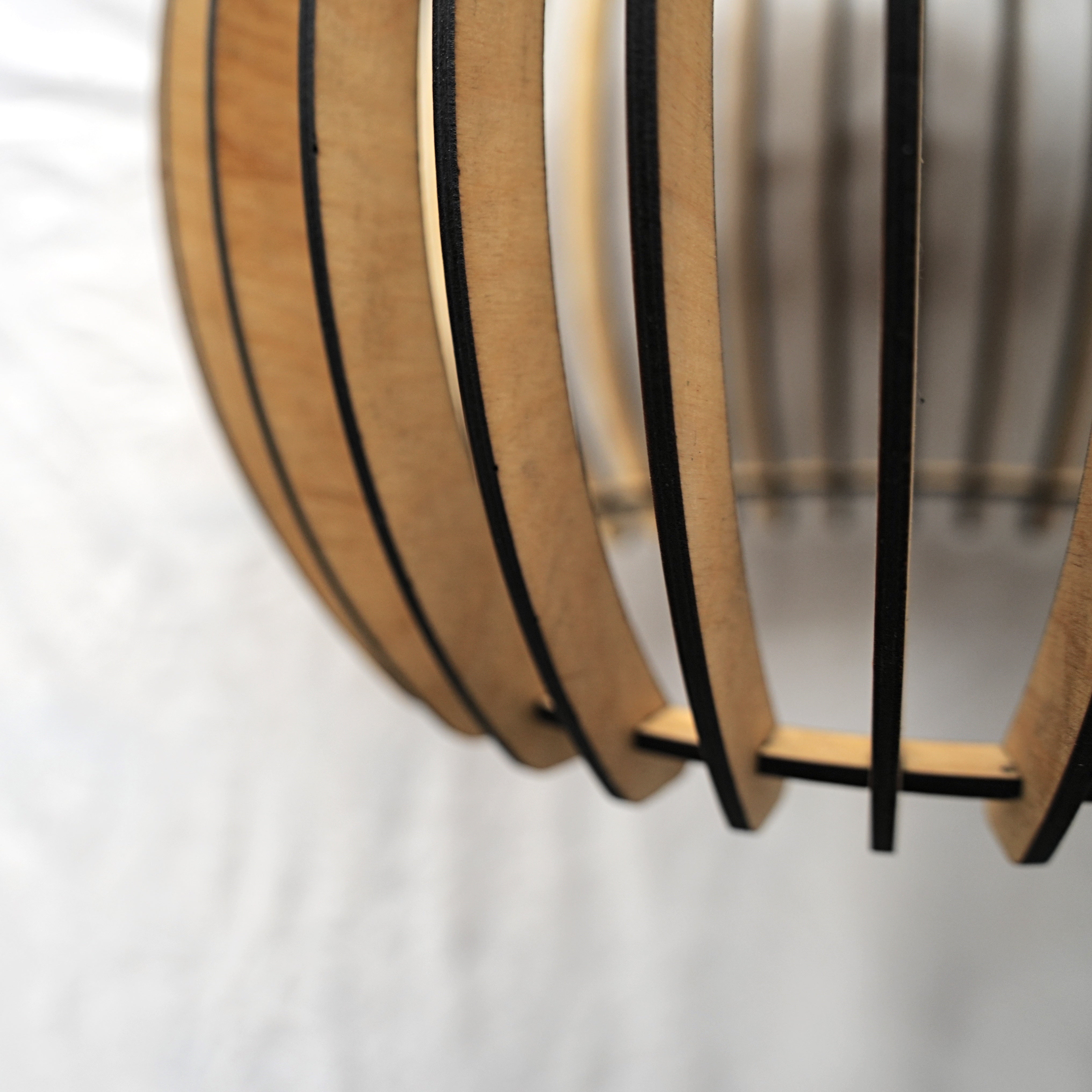 Designer Holzlampe Rund