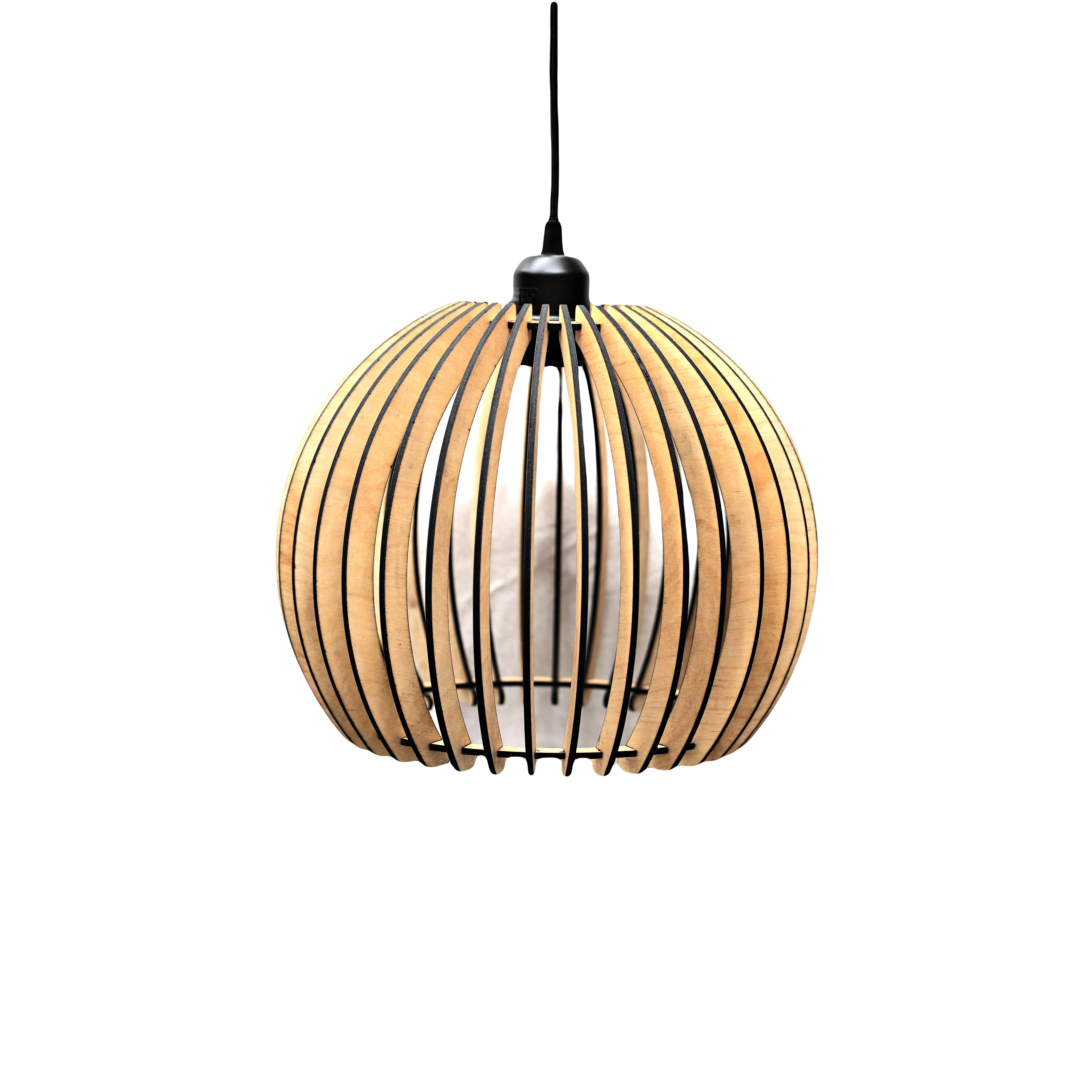 Designer Holzlampe Rund