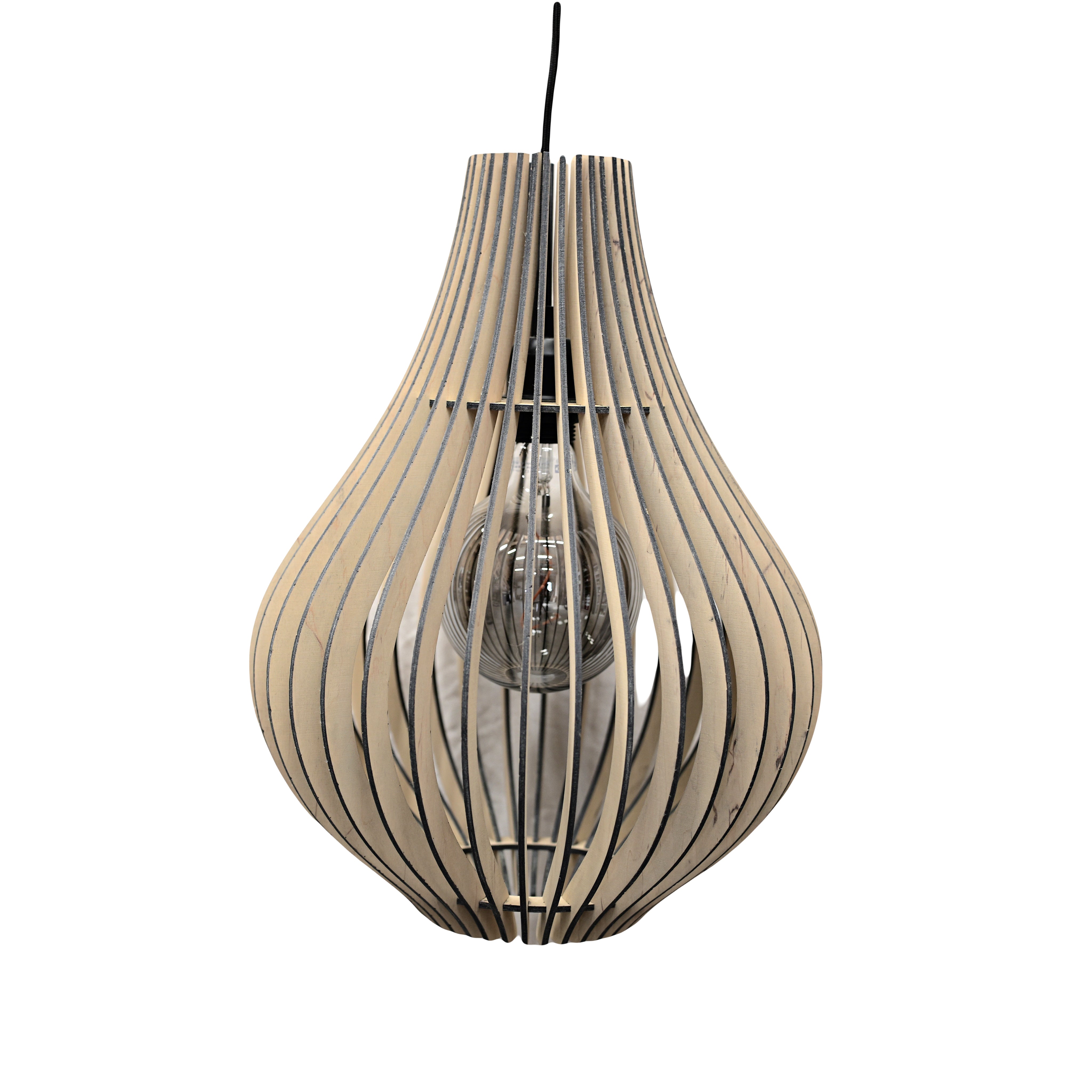 Designer Holzlampe Birne
