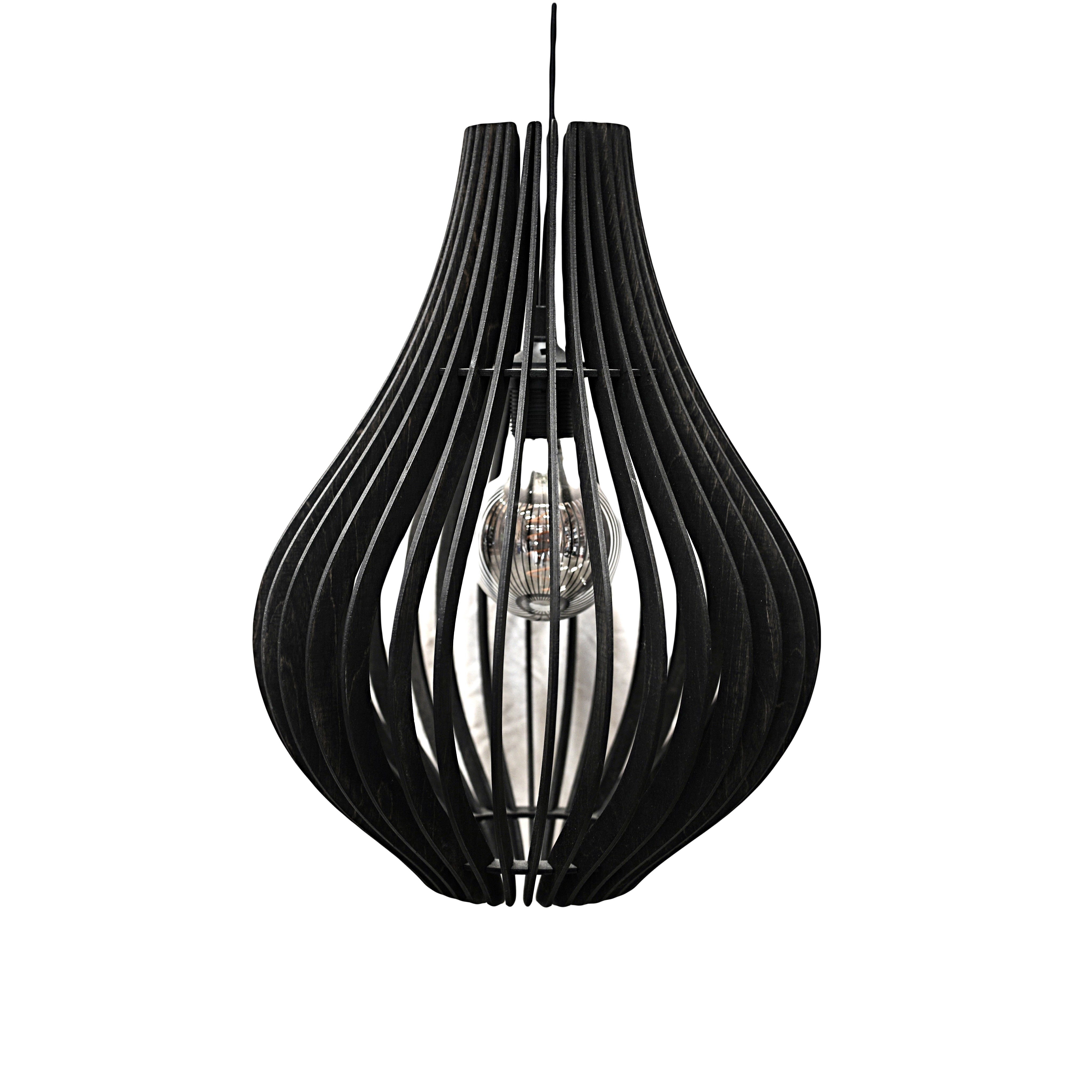 Designer Holzlampe Birne